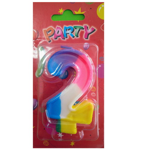 Birthday candle No 2 multicolored