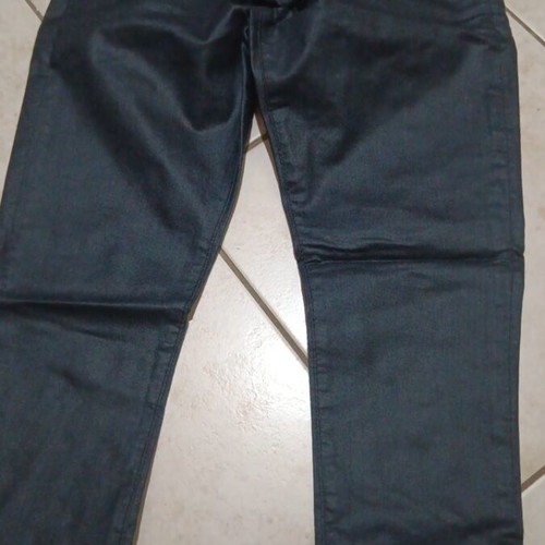 Black leather skinny stretch pants