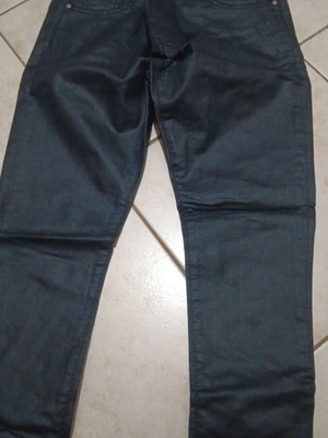 Black leather skinny stretch pants