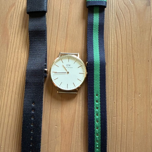 Daniel Wellington watch, black and gold