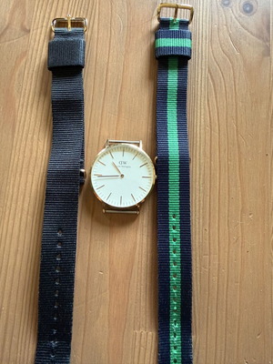 Daniel Wellington watch, black and gold
