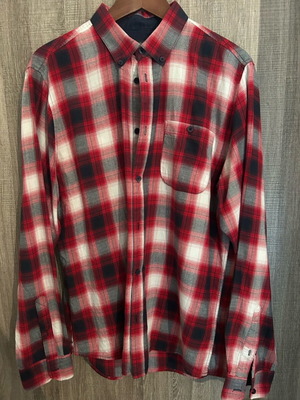 Men's shirt XL used, white and brown