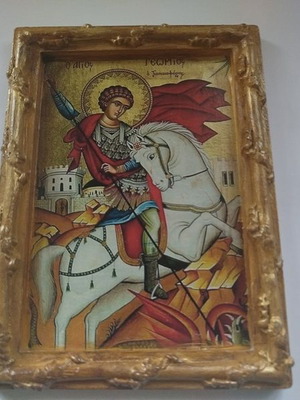 Saint George Icon new, handmade clay decorations