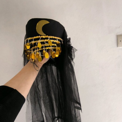 Carnival hat hanoumissa black with gold new