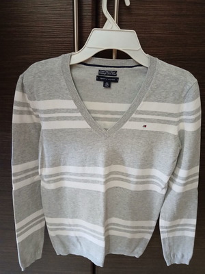 Tommy Hilfiger pullover like new, white and grey, XS