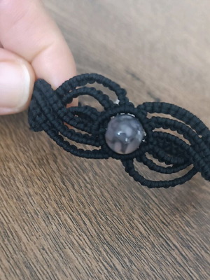Macrame bracelet with semi-precious agate stone new