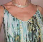 Sleeveless maxi dress like new, multicolored, size L