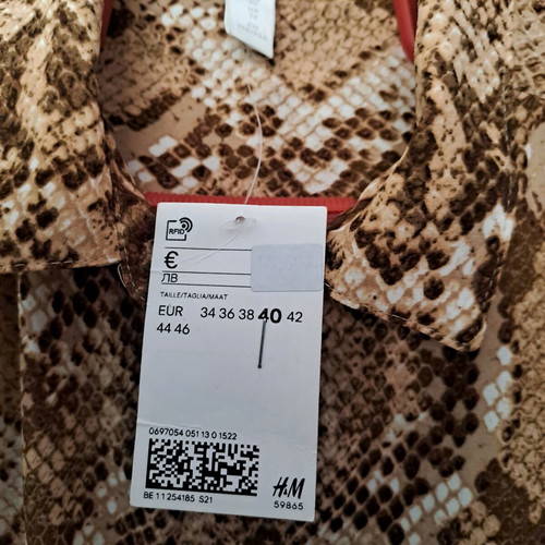 H&M women's snake print shirt new, size 40