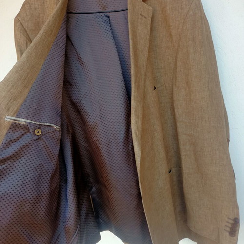 Carl Gross linen blazer, size 64, beige and brown