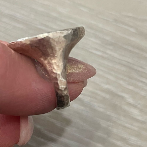 Silver gold ring 925 585 spiral crown used, size 57