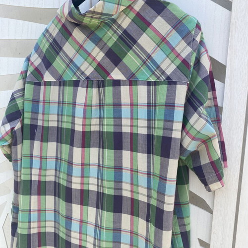 Checked shirt like new, summer short sleeve, multicolor, size L