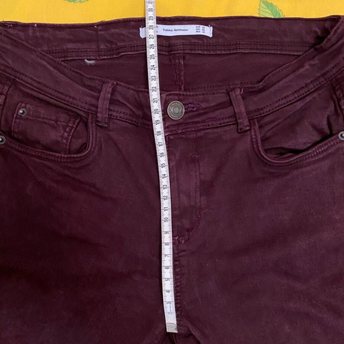 Zara jeans used, slim fit, burgundy, size M