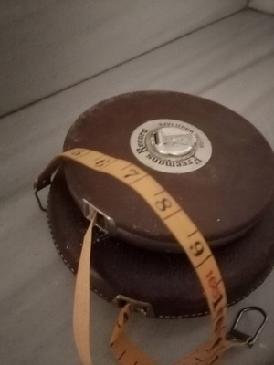 Leather measuring tape used, 2 meters, 1950s vintage for collectors