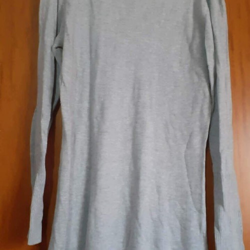 Essentiel women's grey knitted blouse dress with wool and cotton, size M like new