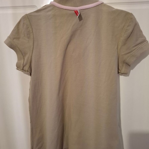 Piazza Italia Polo Shirt new, beige with pink details, size L