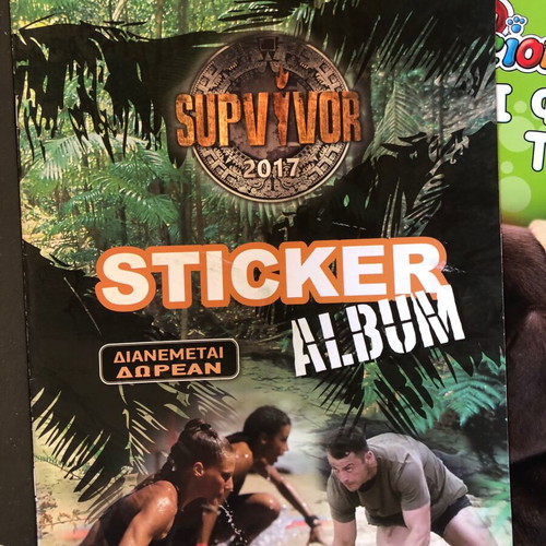 Sticker albums Our Friends the Animals and Survivor 2017 new, pack of 8