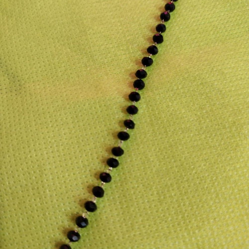 Necklace with crystals and pearl Ozze new, black and white