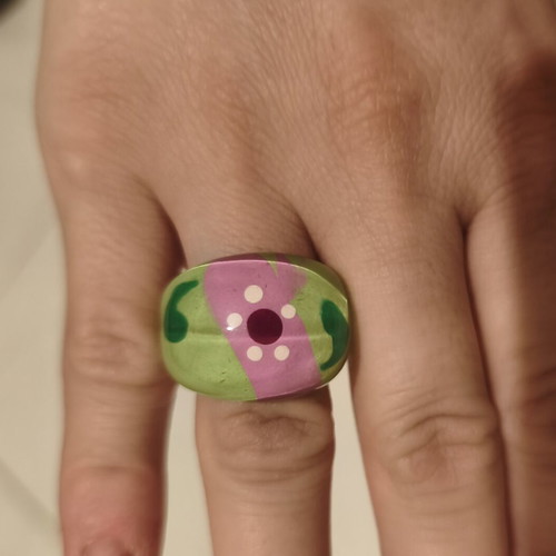 Colorful 90's rings like new, set of 2