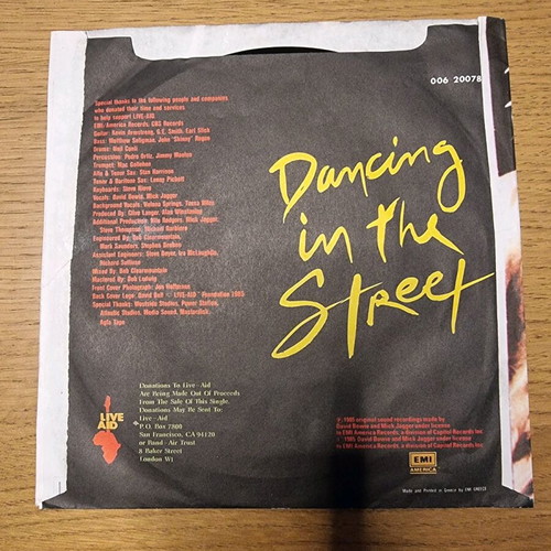 Dancing In The Street 7" single used, Greek edition 1985