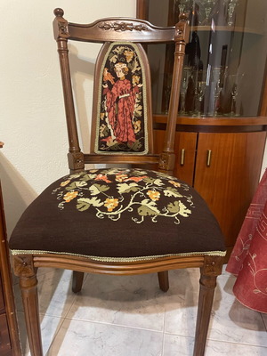 Vintage καρέκλες σετ 2 σαν καινούργιες με χειροποίητο κέντημα