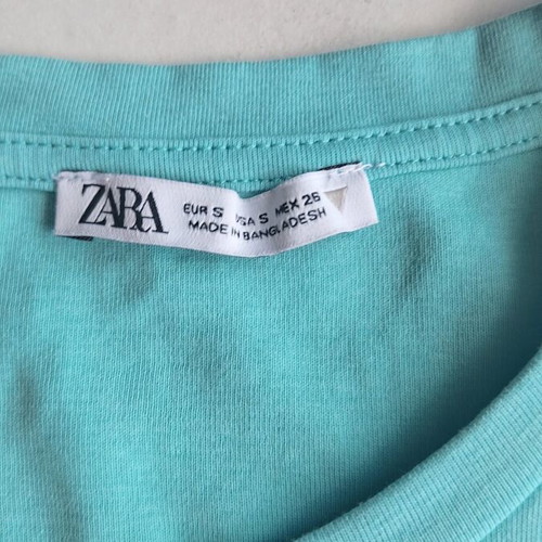 Zara crop tops set with knot detail, size S, turquoise and black