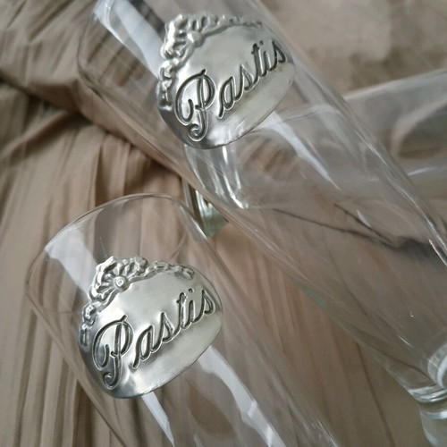 Pastis glasses set of 6 vintage 200ml by Crisal Glass like new