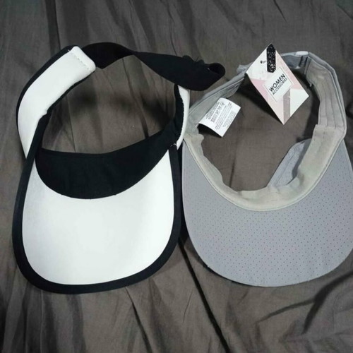 Women's hat, white and grey, size L