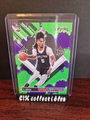2024-25 NBA Haunted Hoops Spurs Stephon Castle Slime Tribute RC card
