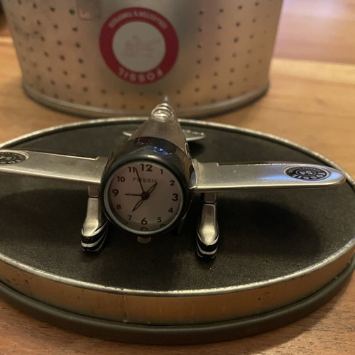 Fossil Vintage Classic 54 Airplane Table Clock used