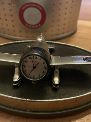 Fossil Vintage Classic 54 Airplane Table Clock used