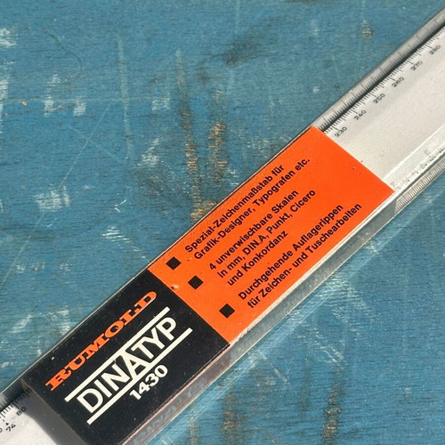 Rumold DINATYP 1430 Vintage Drawing Scale Ruler with Case like new