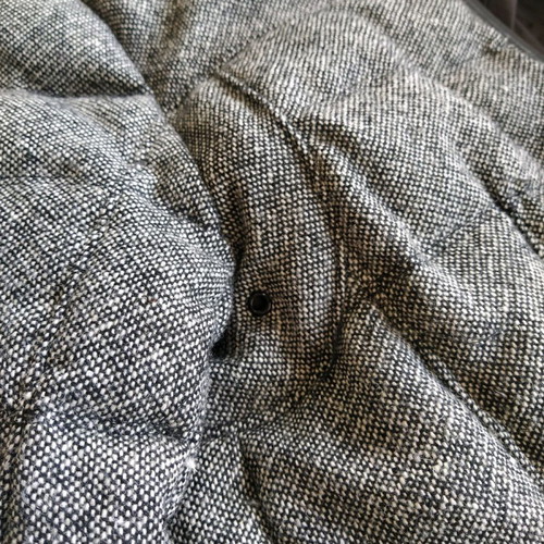 Grey down jacket Zara used, with belt and zipper details