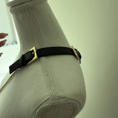 Fendi Baguette leather bag, beige and black with gold FF clasp