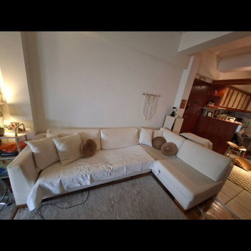 Neoset corner sofa, white, removable covers