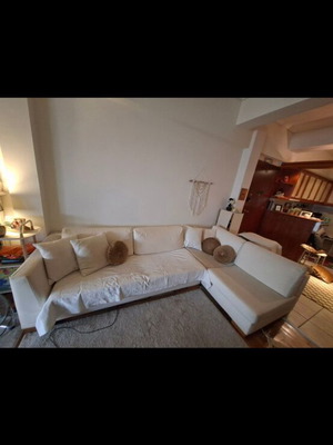 Neoset corner sofa, white, removable covers