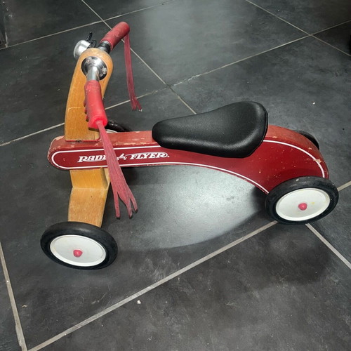 Vintage children's riding car used, collectible balance bike