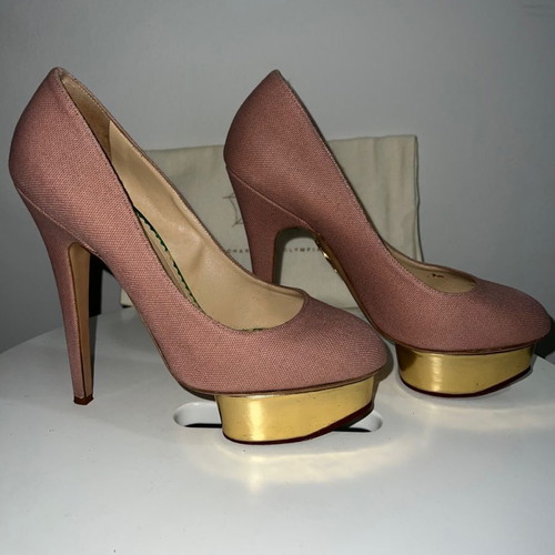 Παπούτσια Charlotte Olympia μεταχειρισμένα, γόβες ροζ, μέγεθος 38