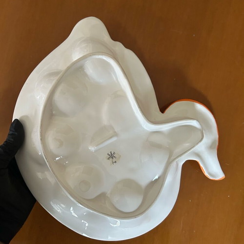 Easter duck egg holder used with duck salt shaker