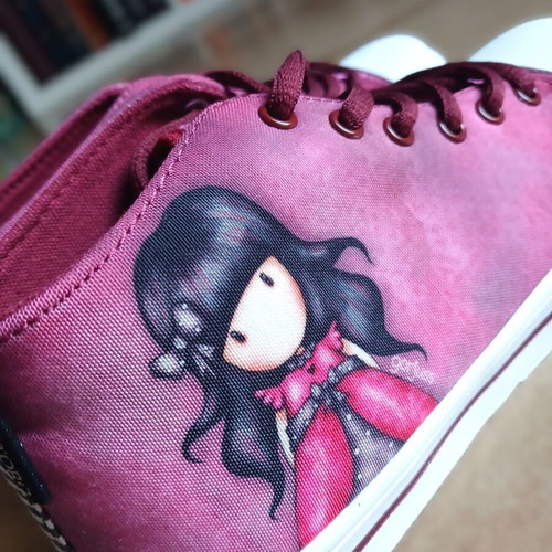 Santoro London Gorjuss high sneakers size 35 new pink and burgundy