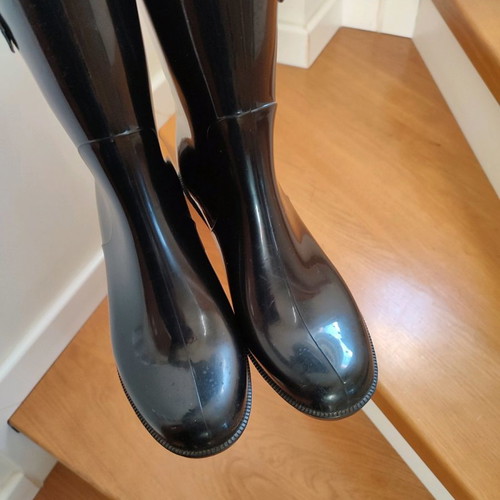 Galotses size 37 used, black with grey details and low heel