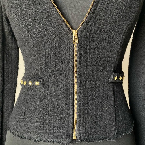 Stradivarius cardigan used black with gold details size S