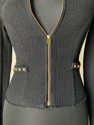 Stradivarius cardigan used black with gold details size S