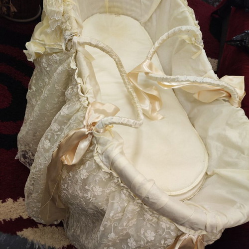 Bassinet like new with French lace