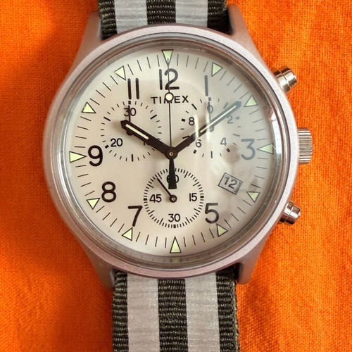 Timex MK1 Chronograph 40mm Unisex Watch with Reversible Fabric Strap Like New