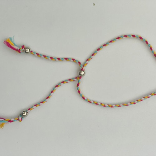 Knitted summer bracelet new, multicolor