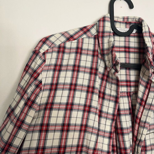 Zara checked shirt white red unused size M