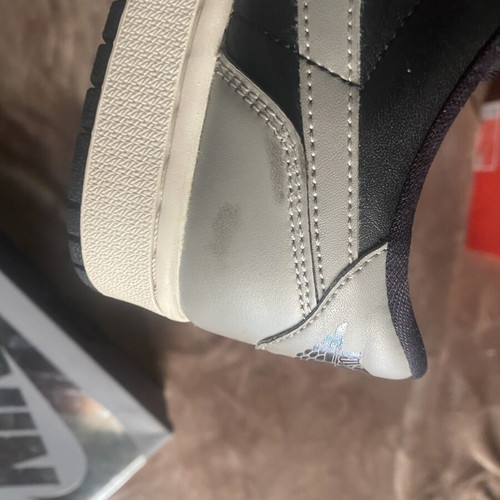 Jordan 1 Low OG Shadow sneakers, black and grey, size 43