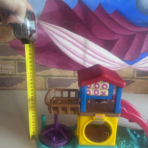 Fisher-Price Little People playground with slide and tic-tac-toe used
