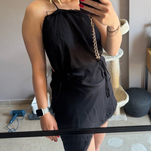Zara top used, size M, black see-through