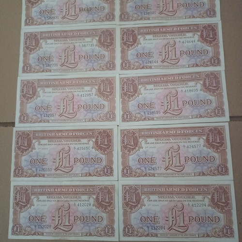 British Armed Forces Special Voucher £1, 3rd Series, set of 10